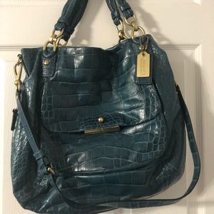 💙LTD ED💙 Coach Kristin XL Teal Leather Tote